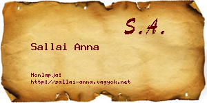 Sallai Anna névjegykártya