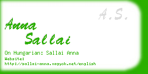 anna sallai business card